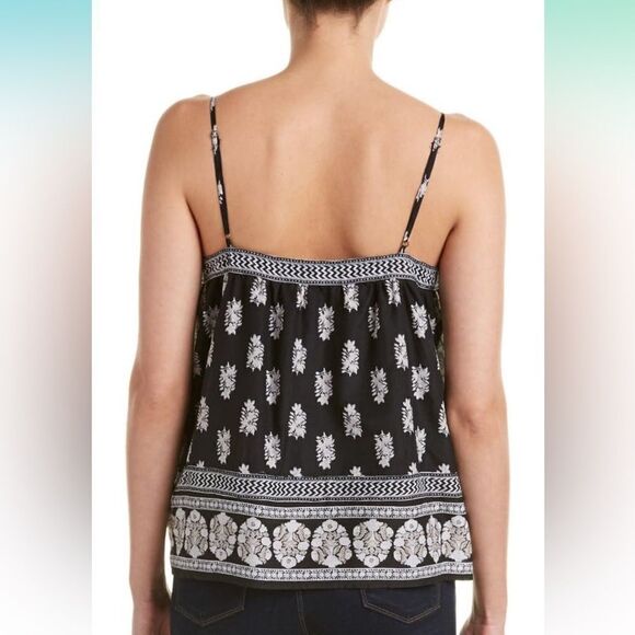 Joie- women’s Chatham silk cotton Black and white boho top- Size medium - Picture 2 of 10